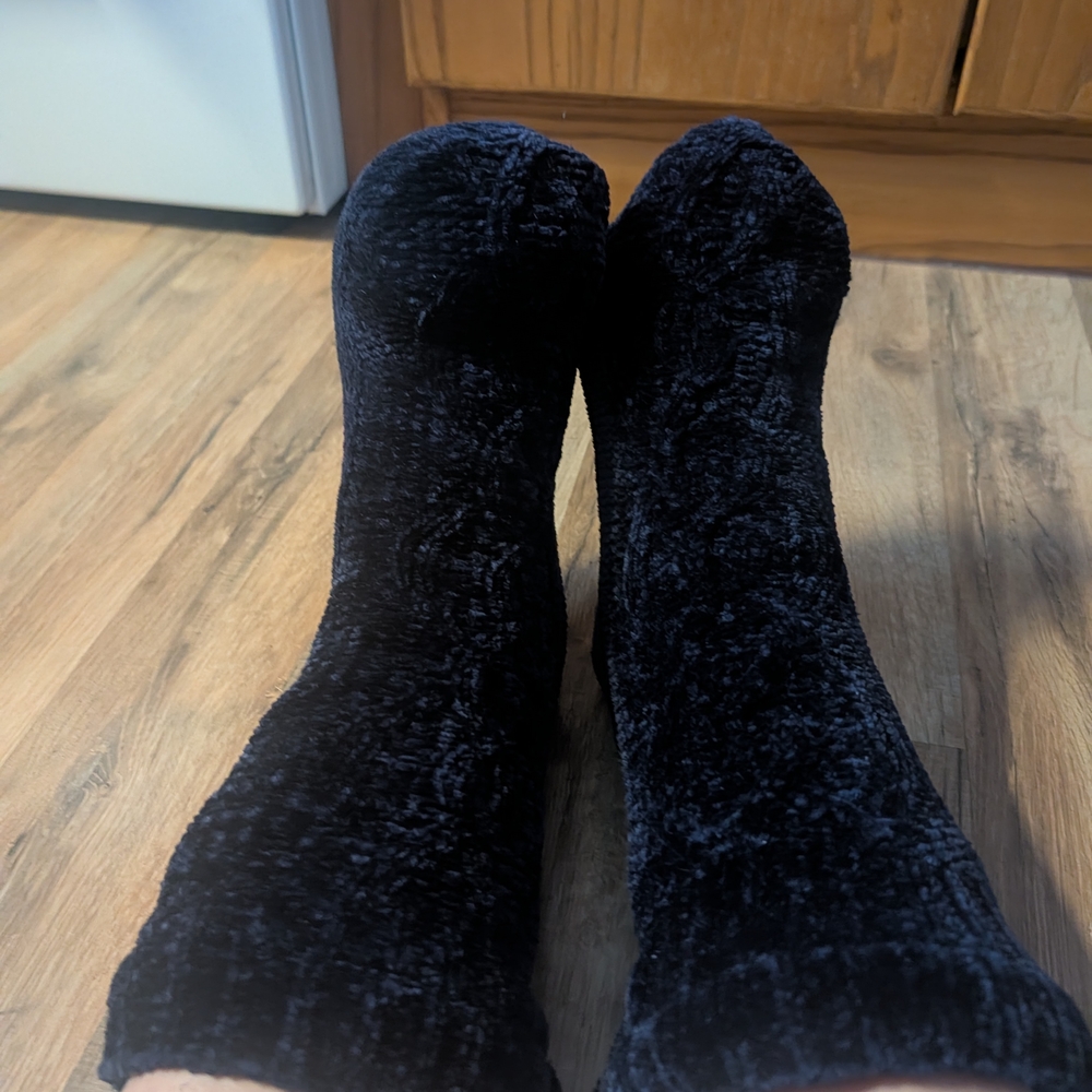 Womens Navy Blue Slippers Socks